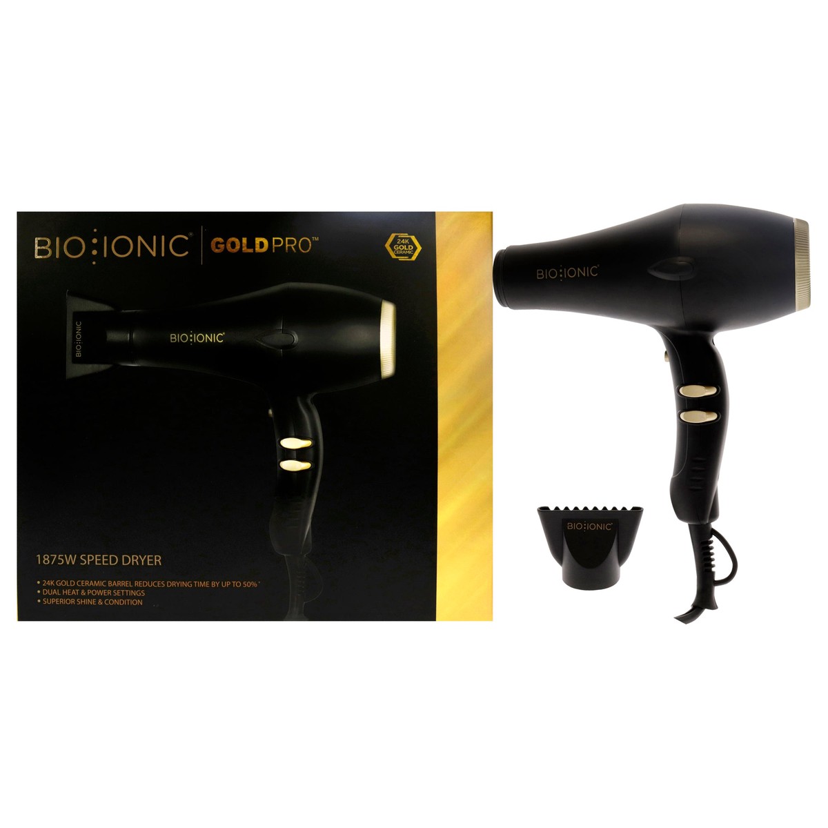 Bio Ionic Gold Pro Speed Hair Dryer by Bio Ionic for Women – 1 Pc Hair Dryer