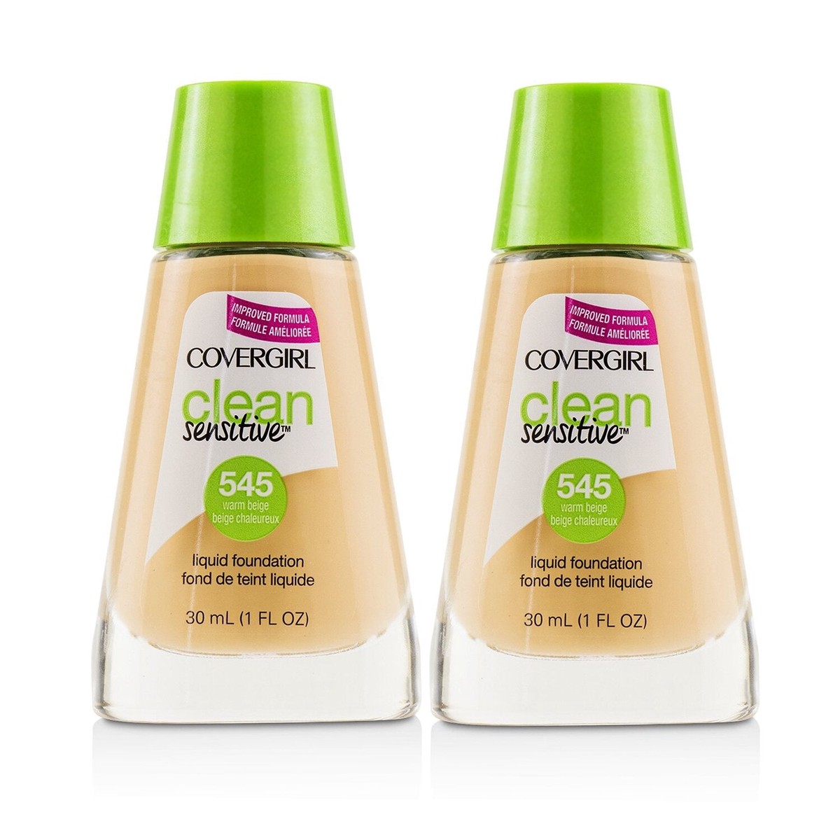Covergirl Clean Sensitive Liquid Foundation Duo Pack – 545 Warm Beige 2x30ml1oz