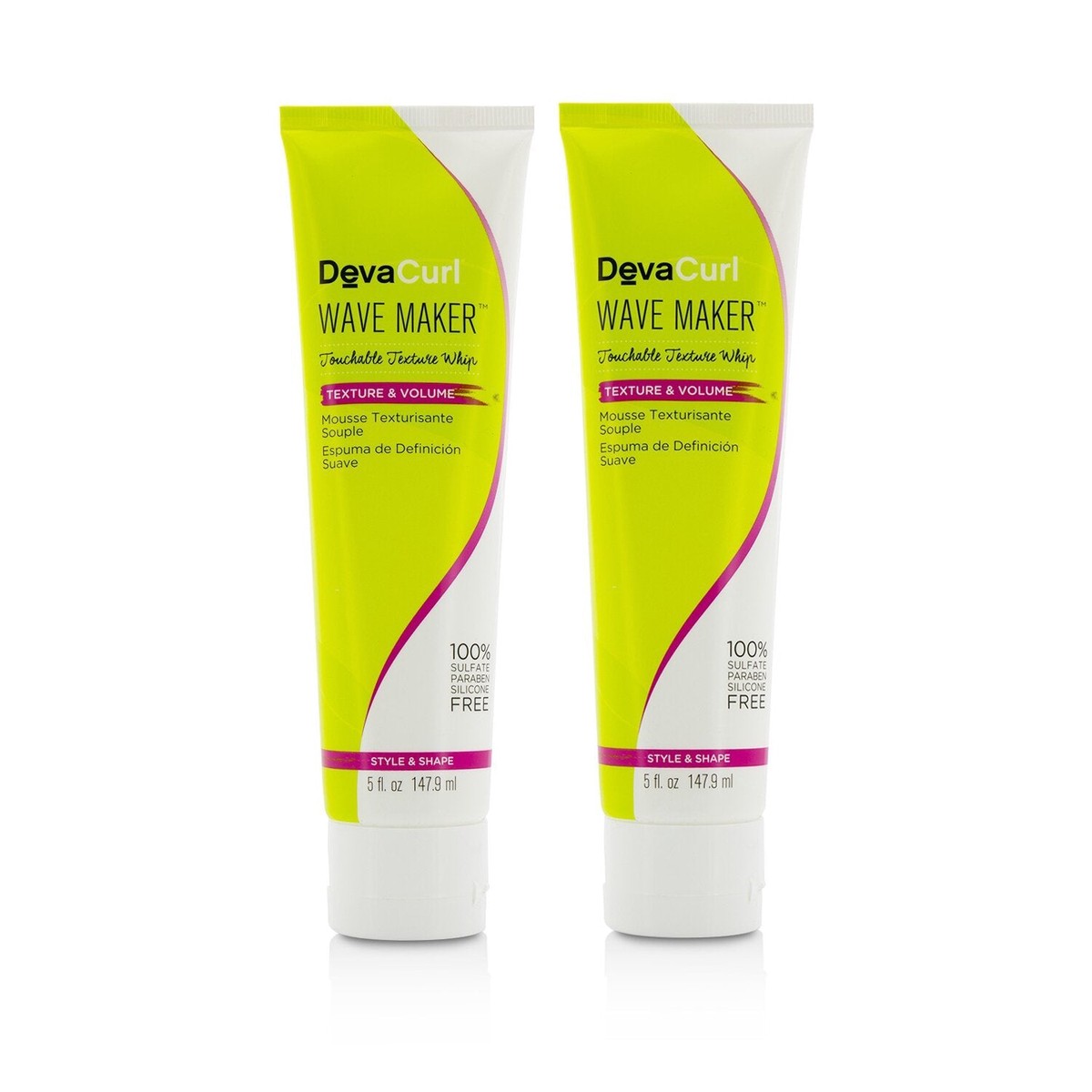 DevaCurl Wave Maker Duo Pack (Touchable Texture Whip – Texture Volume) 2x1479ml5oz