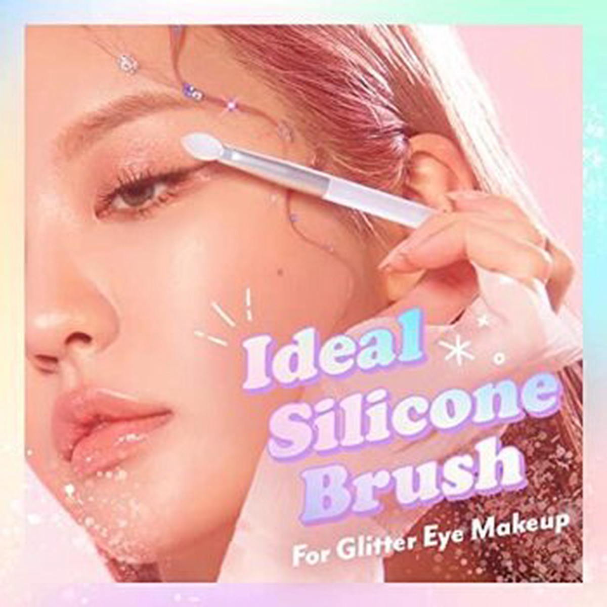 IM MEME GLITTER TOPPING BRUSH glitter applicatorsilicone brusheyeshadow brush 1pc Fixed Size