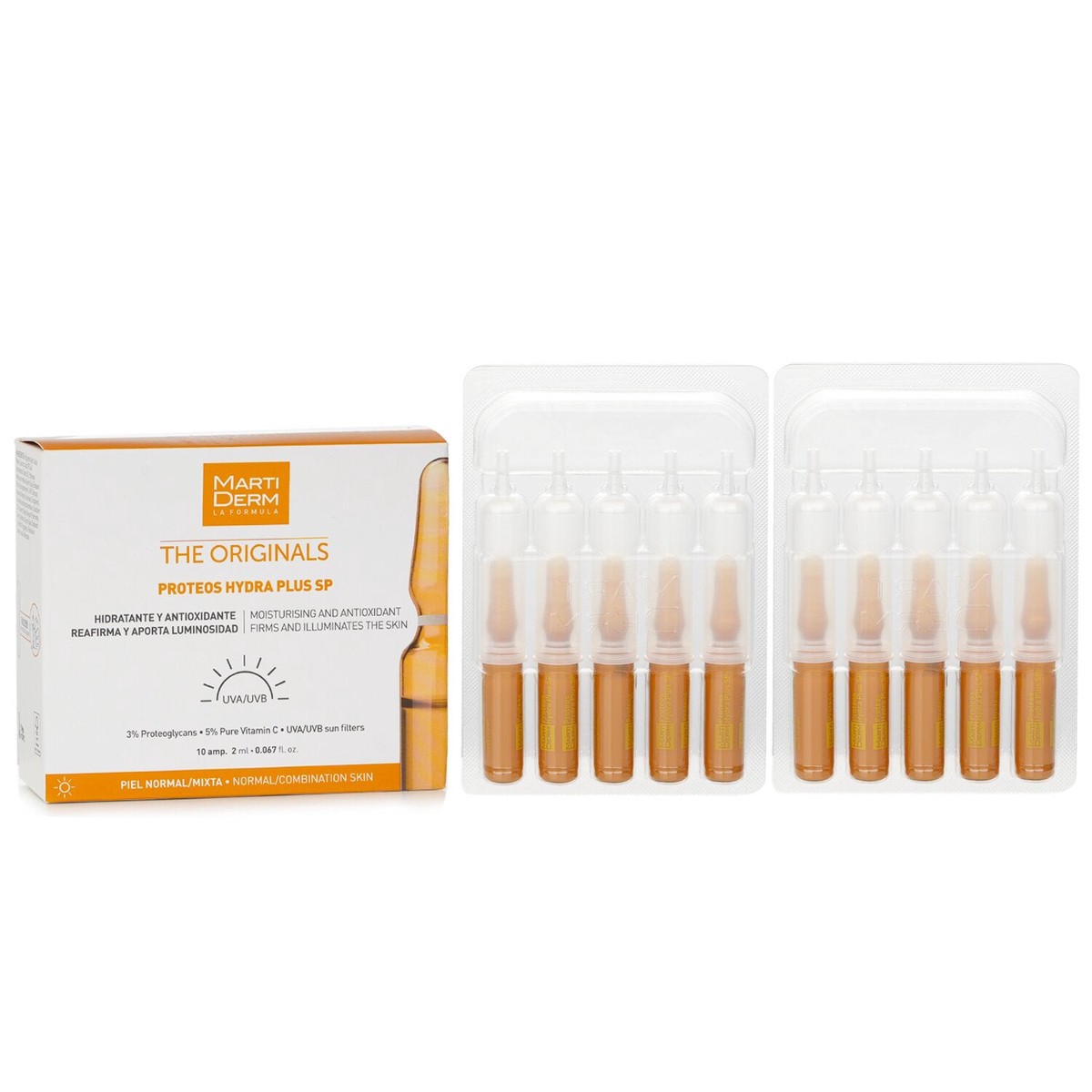 Martiderm Proteos Hydra Plus SP Ampoules (For Normal Combination Skin) 10 Ampoules x2m