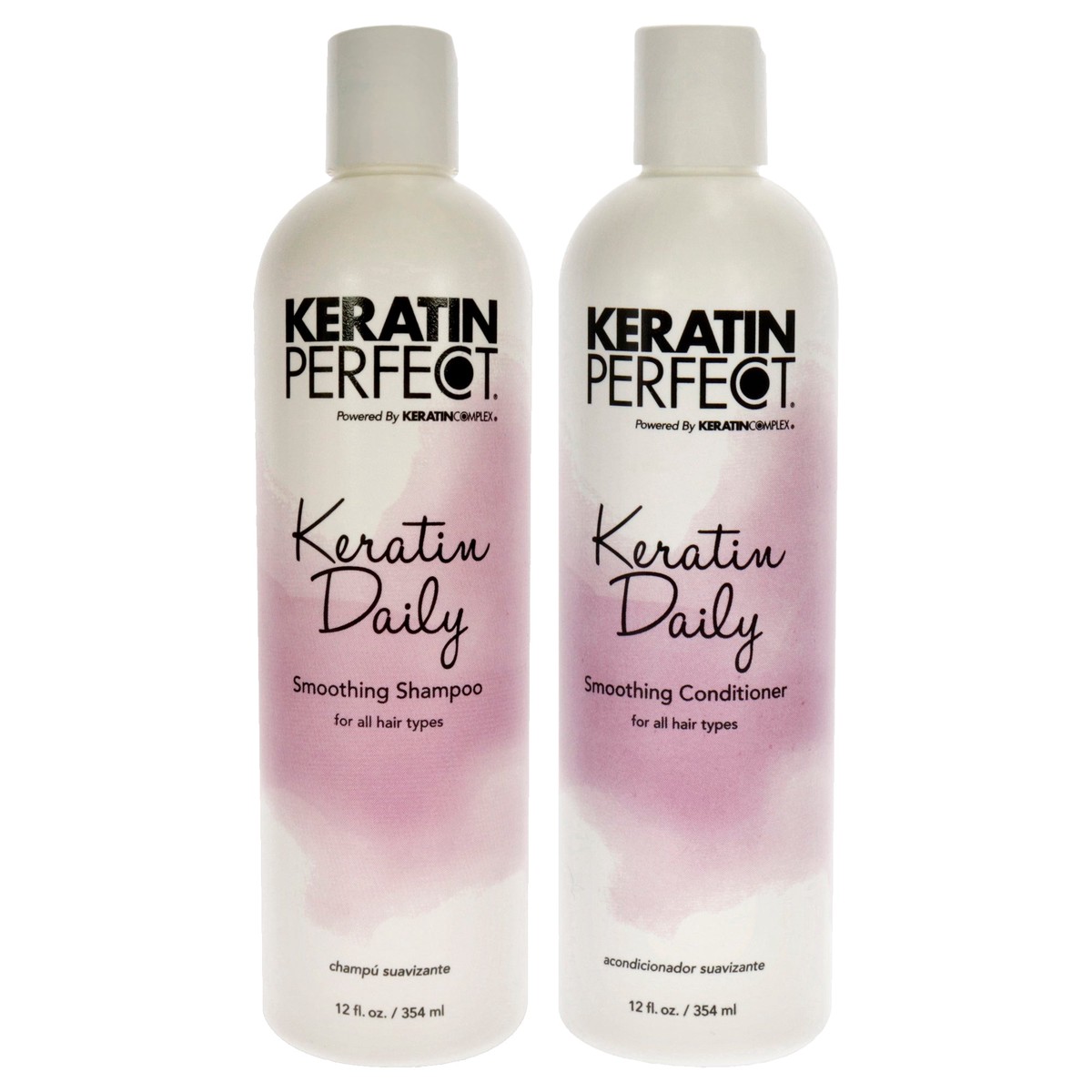 Keratin Perfect Keratin Daily Shampoo and Conditioner Kit by Keratin Perfect for Unisex – 2 Pc Kit 12oz Shampoo 12oz Conditioner