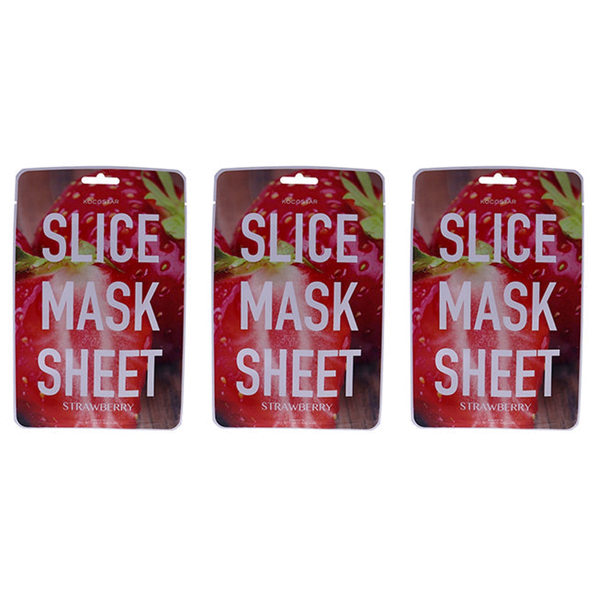 Kocostar Slice Sheet Mask – Strawberry by Kocostar for Unisex – 1 Pc Mask – Pack of 3