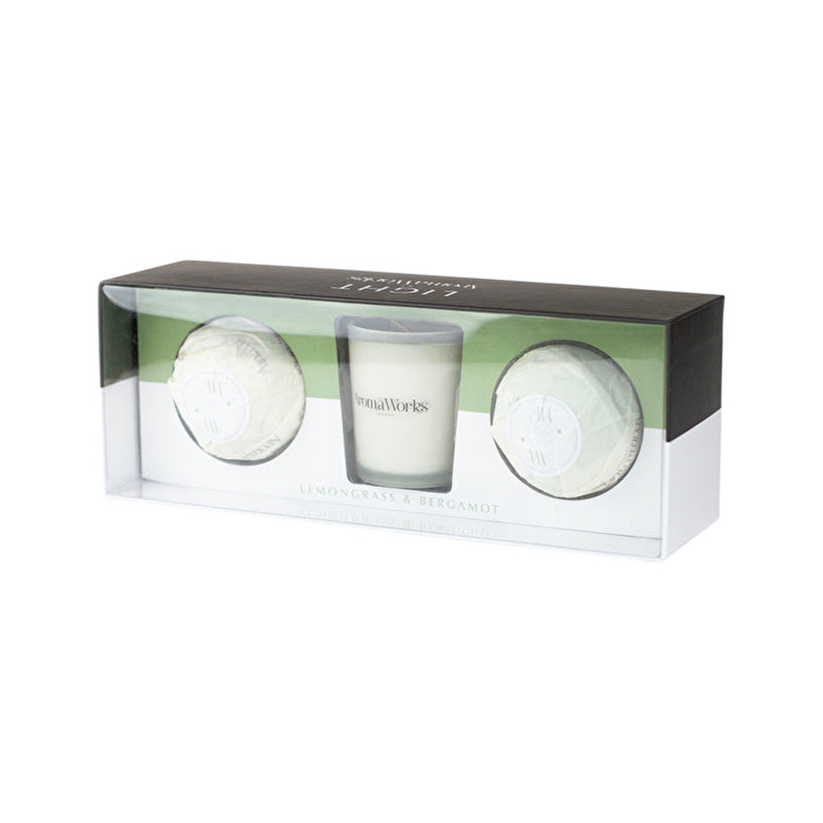 AromaWorks Light AromaBomb Candle Gift Set Lemongrass Bergamot