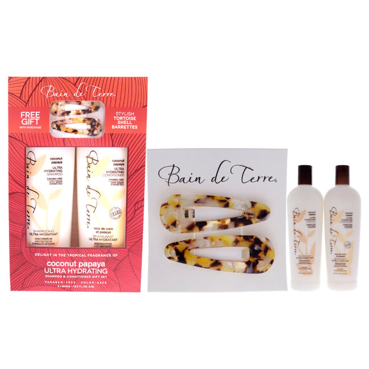 Bain de Terre Coconut Papaya Ultra Hydrating Duo by Bain de Terre for Unisex – 2 x 135 oz Shampoo and Conditioner
