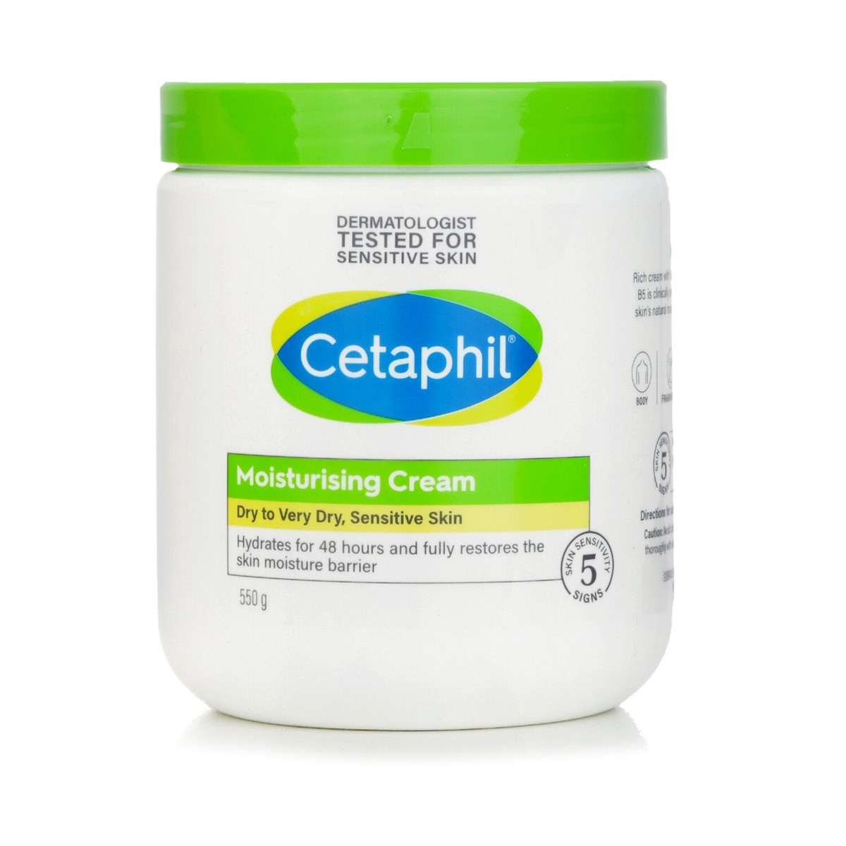 Cetaphil Moisturising Cream 48H – For Dry to Very Dry Sensitive Skin 550g