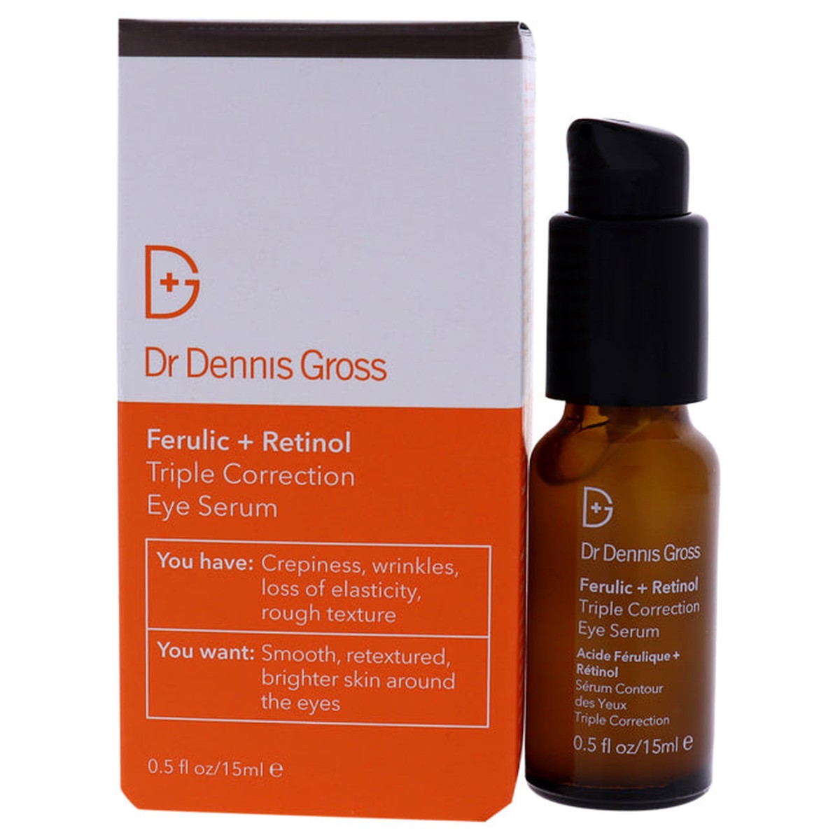 Dr Dennis Gross Ferulic Plus Retinol Triple Correction Eye Serum by Dr Dennis Gross for Unisex – 05 oz Serum