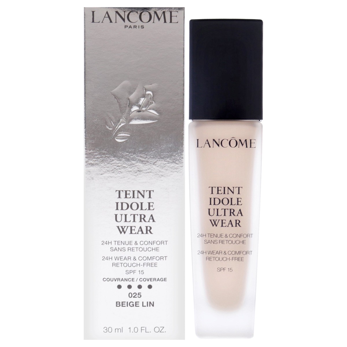 Lancome Teint Idole Ultra 24H Wear and Comfort Foundation SPF 15 – 025 Beige Lin by Lancome for Women – 1 oz Foundation