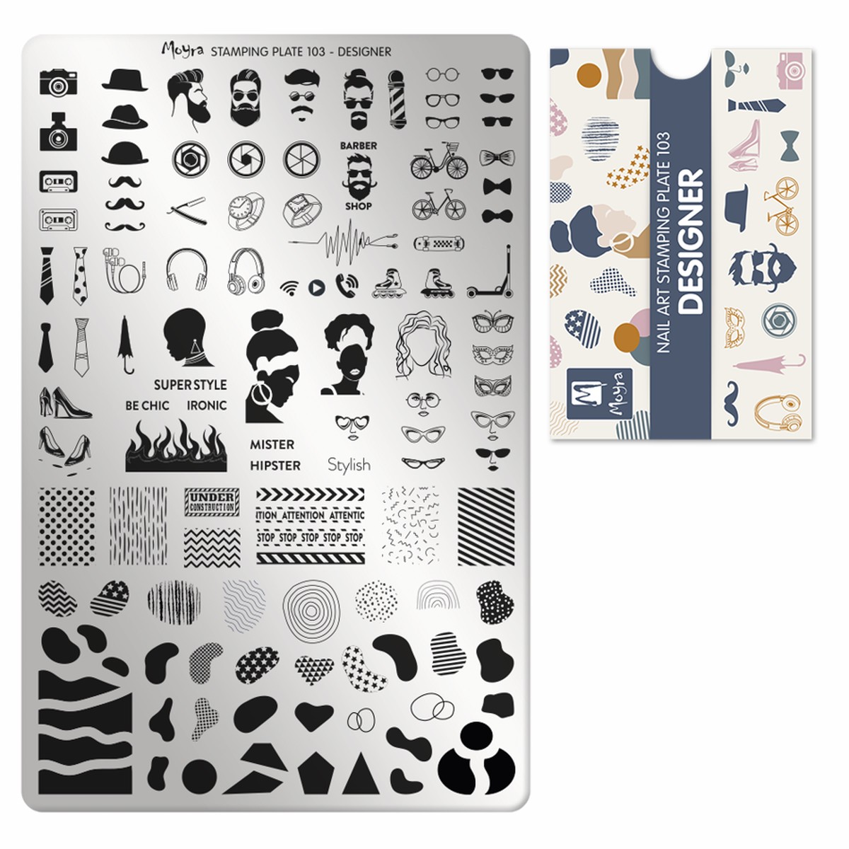 Moyra Designer No103 nail design stamping plate