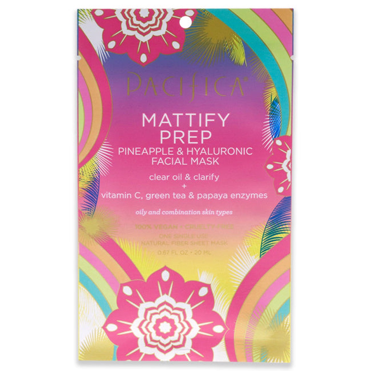 Pacifica Mattify Prep Pineapple and Hyaluronic Facial Mask by Pacifica for Unisex – 1 Pc Mask