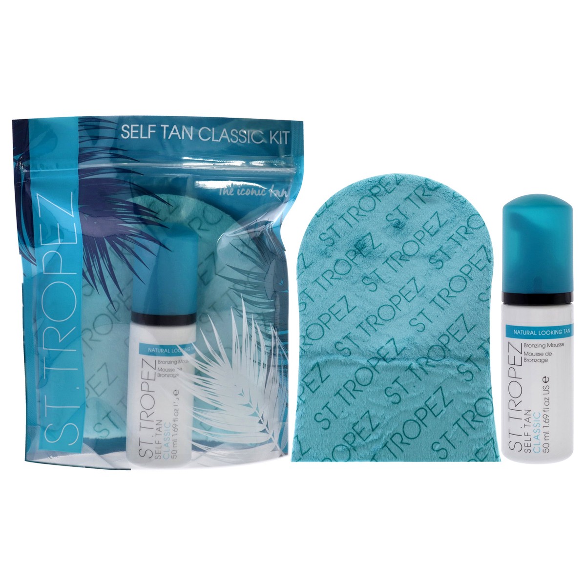 St Tropez Self Tan Classic Kit by St Tropez for Unisex – 2 Pc 169oz Bronzing Mousse Velvet Mitt