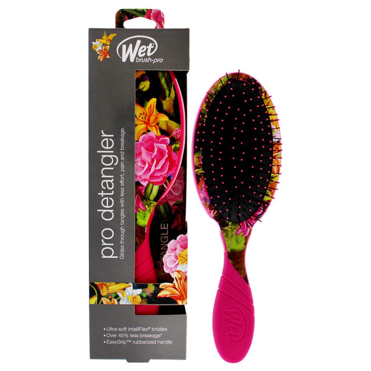 Wet Brush Pro Detangler Hyper Floral Brush – Pink by Wet Brush for Unisex – 1 Pc Hair Brush