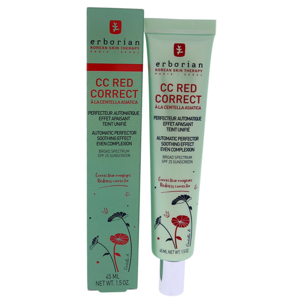 Erborian CC Red Correct Automatic Perfector SPF 25 by Erborian for Women – 15 oz Sunscreen