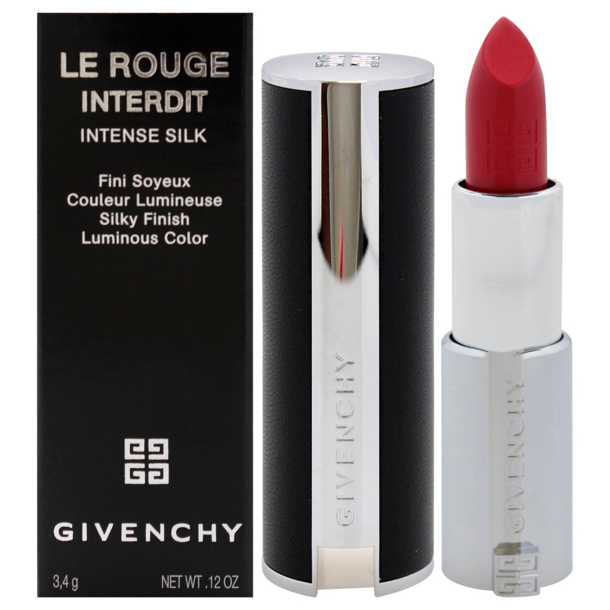Givenchy Le Rouge Interdit Intense Silk Lipstick – 223 Rose Irresistible by Givenchy for Women – 011 oz Lipstick (Refillable)