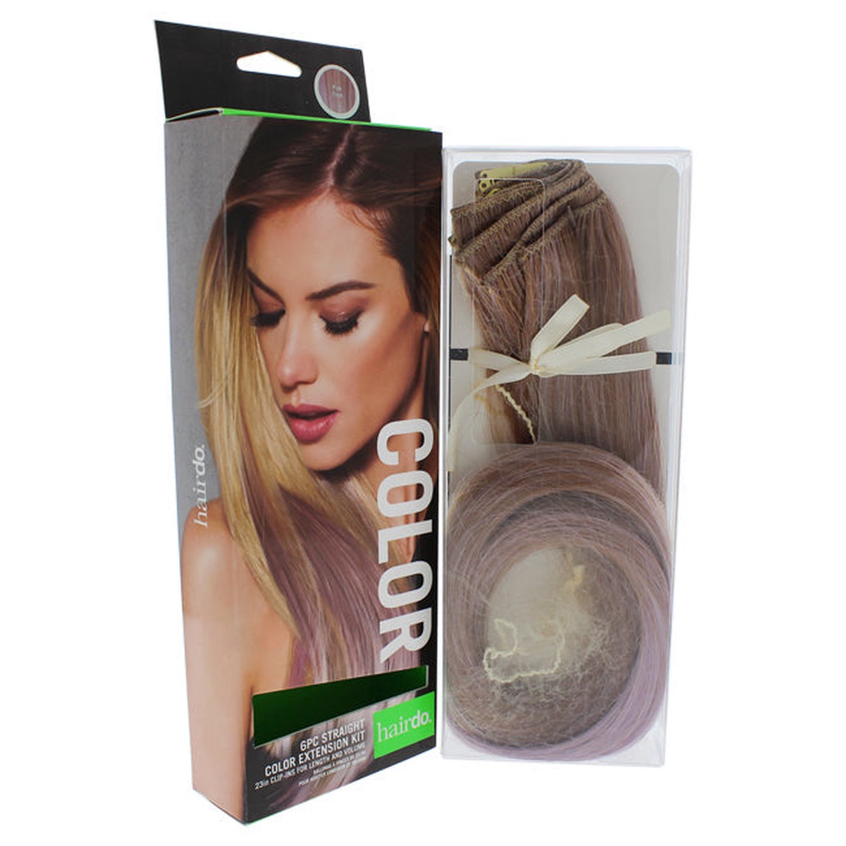 Hairdo Straight Color Extension Kit – Pink Frost by Hairdo for Women – 6 x 23 Inch Hair Extension
