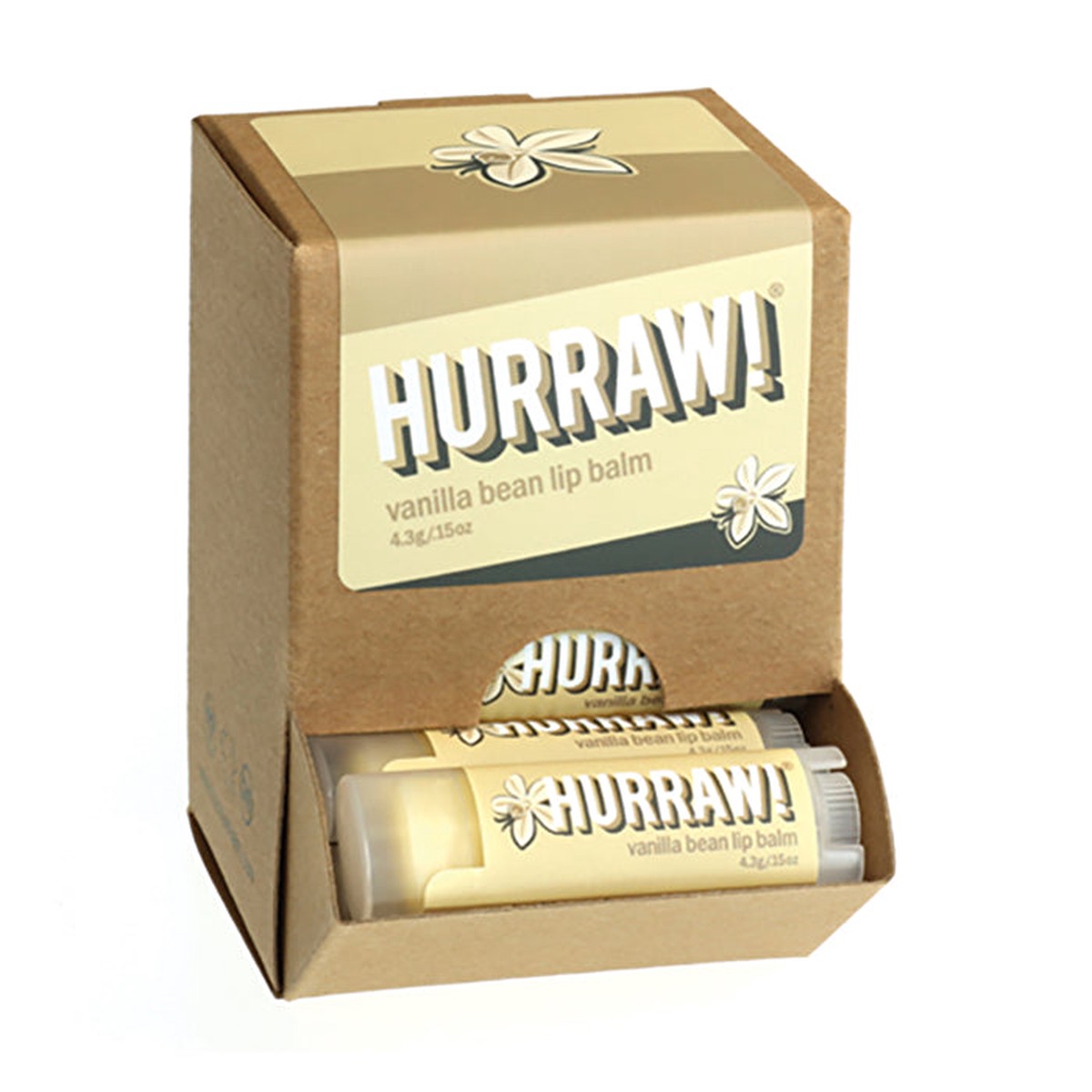 Hurraw Lip Balm Vanilla Bean 43g x 24 Display