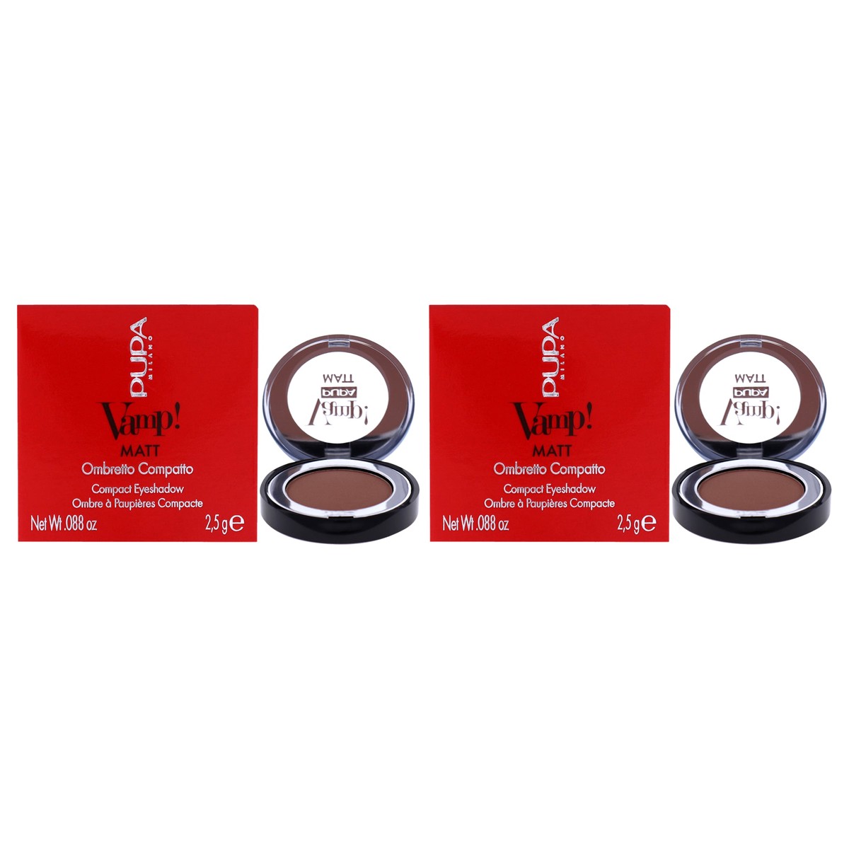 Pupa Milano Vamp Matt Compact Eyeshadow – 040 Warm Nude by Pupa Milano for Women – 0088 oz Eye Shadow – Pack of 2