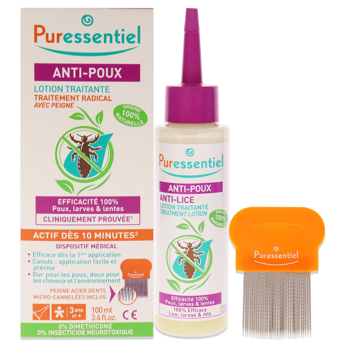 Puressentiel Anti-Lice Treatment Lotion Plus Comb by Puressentiel for Unisex – 34 oz Treatment