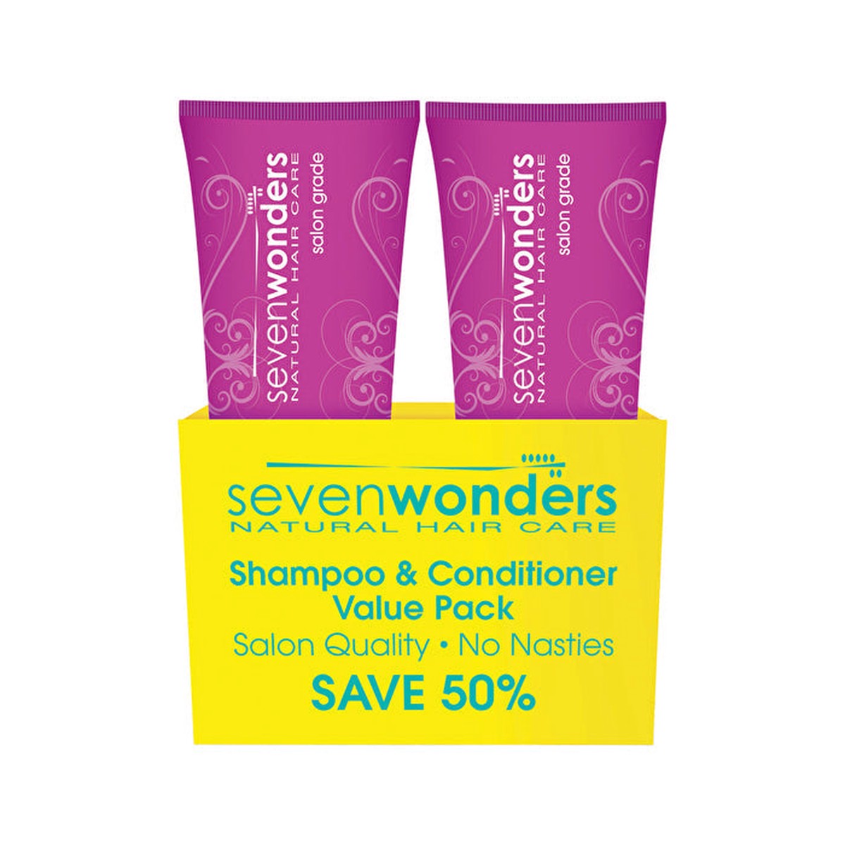 Seven Wonders Natural Hair Care Shampoo Conditioner Violet Toning Twin Pack 250ml