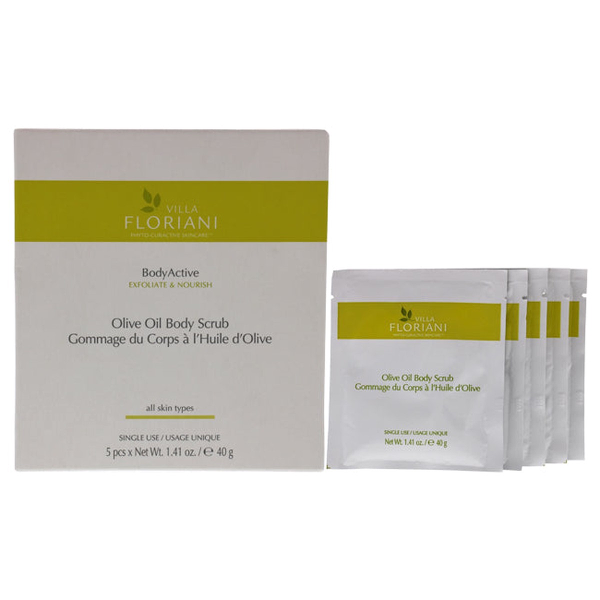 Villa Floriani Body Active Body Scrub – Olive Oil by Villa Floriani for Women -5 x 141 oz Scrub