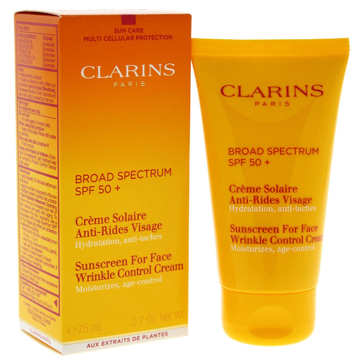Clarins Sunscreen For Face Wrinkle Control Cream SPF 50 by Clarins for Unisex – 27 oz Sunscreen