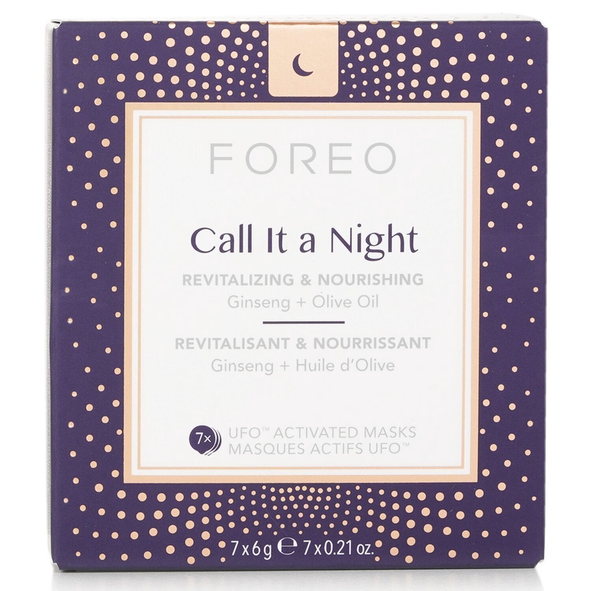 FOREO UFO Call It A Night Nourishing Revitalizing Facial Mask – Ginseng Olive Oil 133821 7x6g