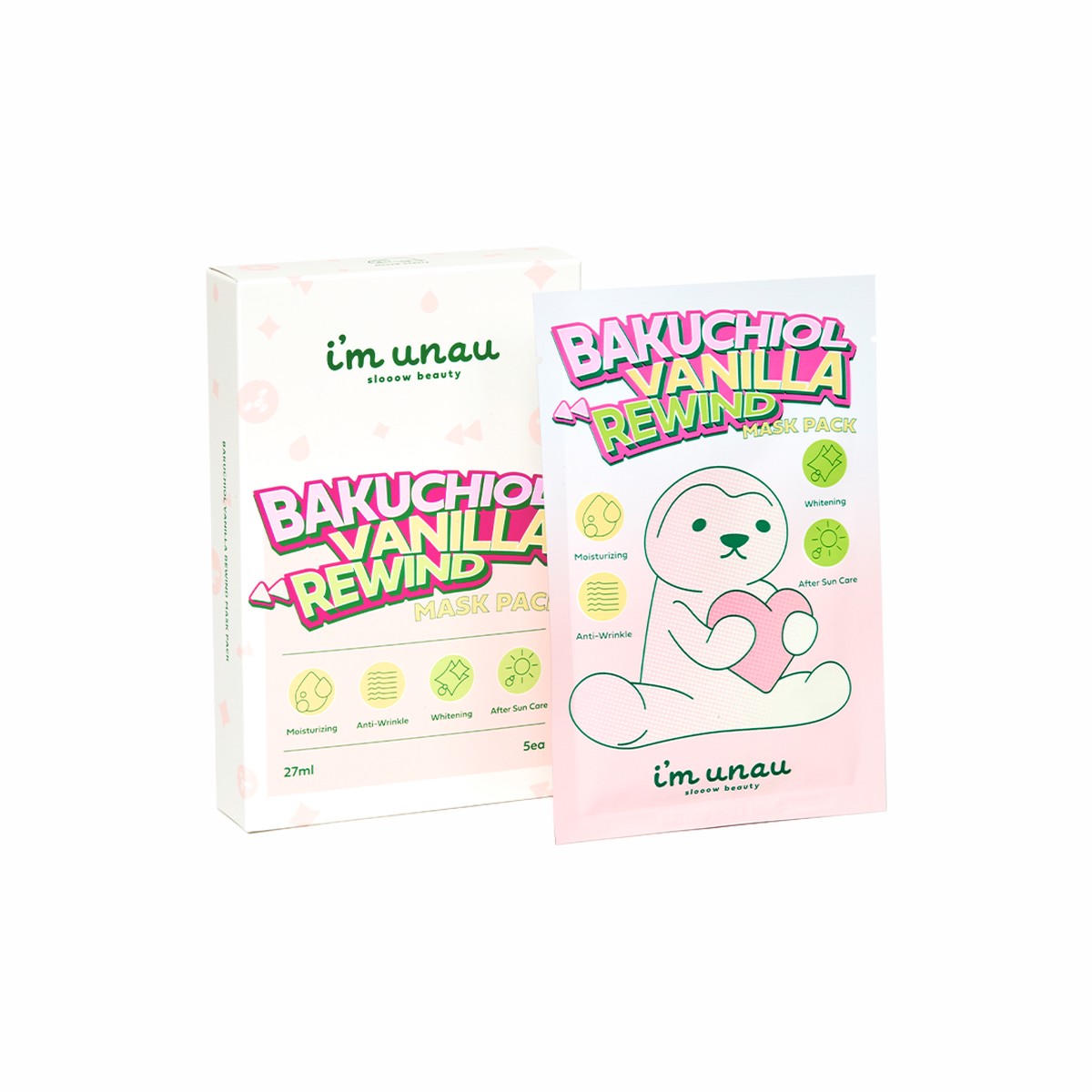 im unau Bakuchiol Vanilla Rewind Mask Pack 27ml x 5ea