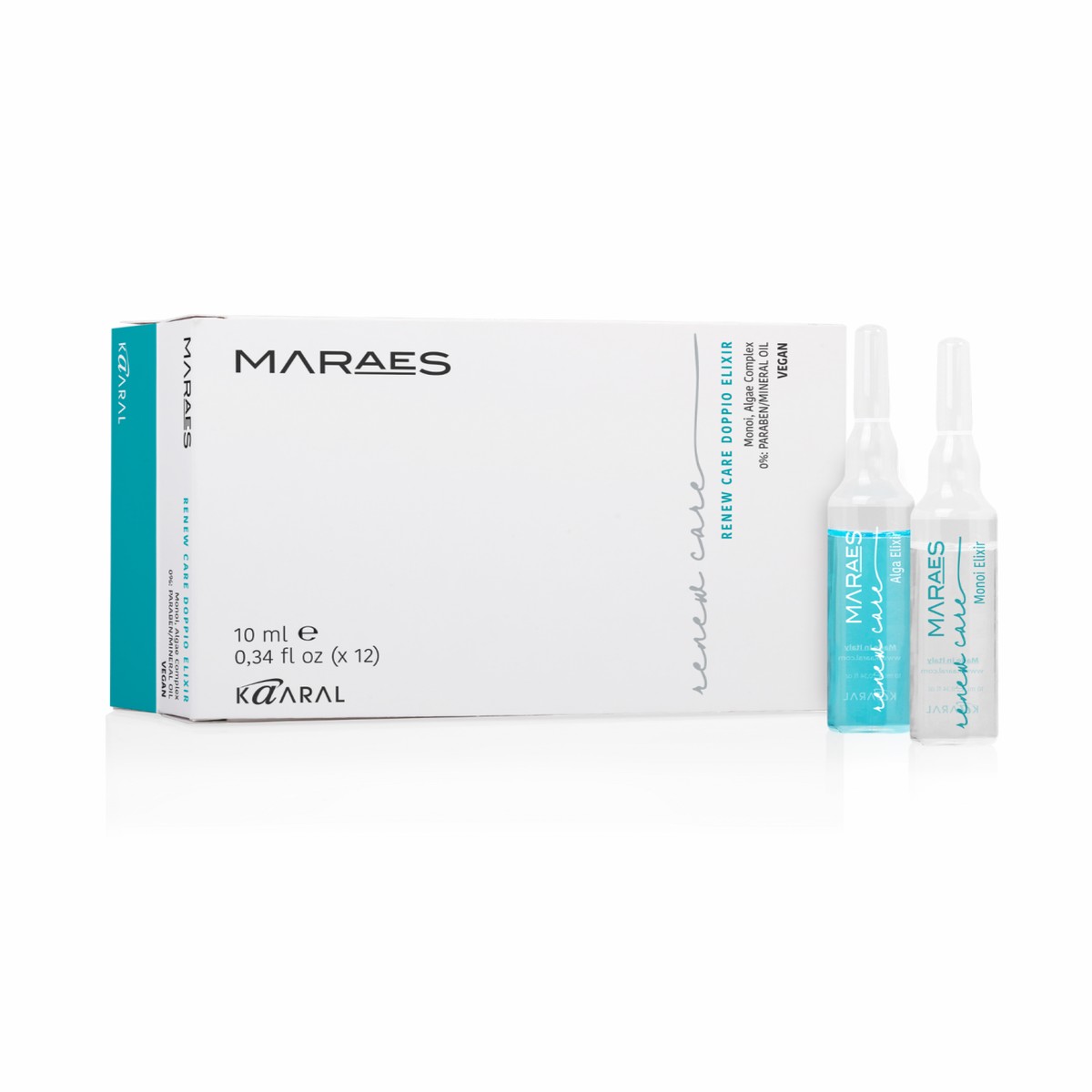 KAARAL MARAES RENEW CARE DOPPIO ELIXIR two-phase elixir for damaged and weak hair care (100 VEGAN) 12 x 10 ml