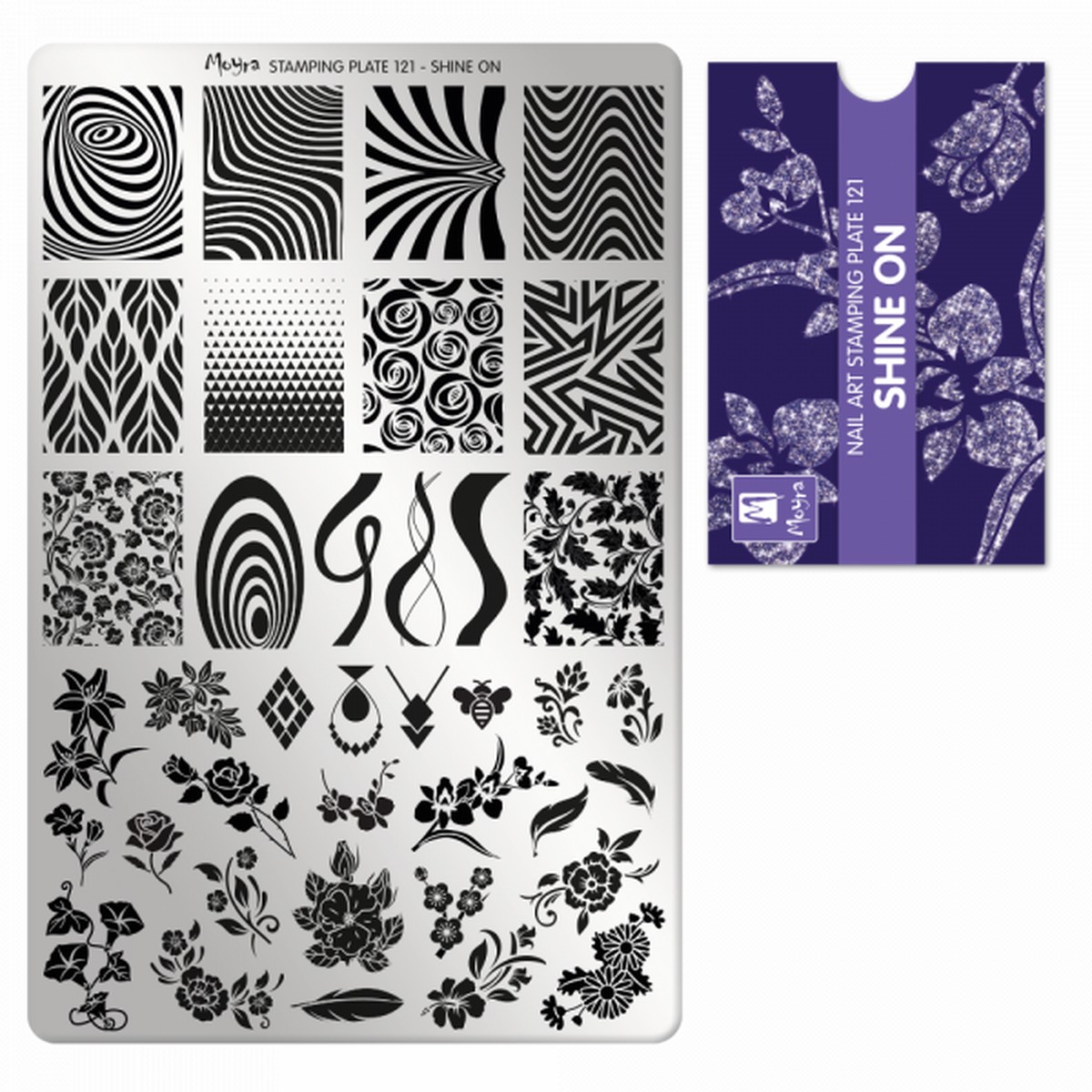 Moyra Shine On No121 nail design stamping plate