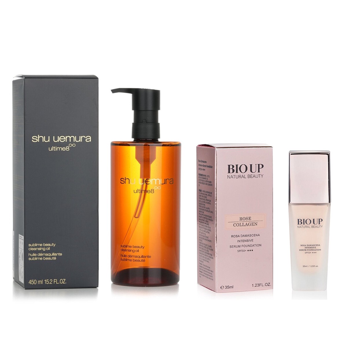 Natural Beauty Shu Uemura Beauty Cleansing Oil 450ml Natural Beauty BIO UP Serum Foundation SPF50 35ml 2pcs
