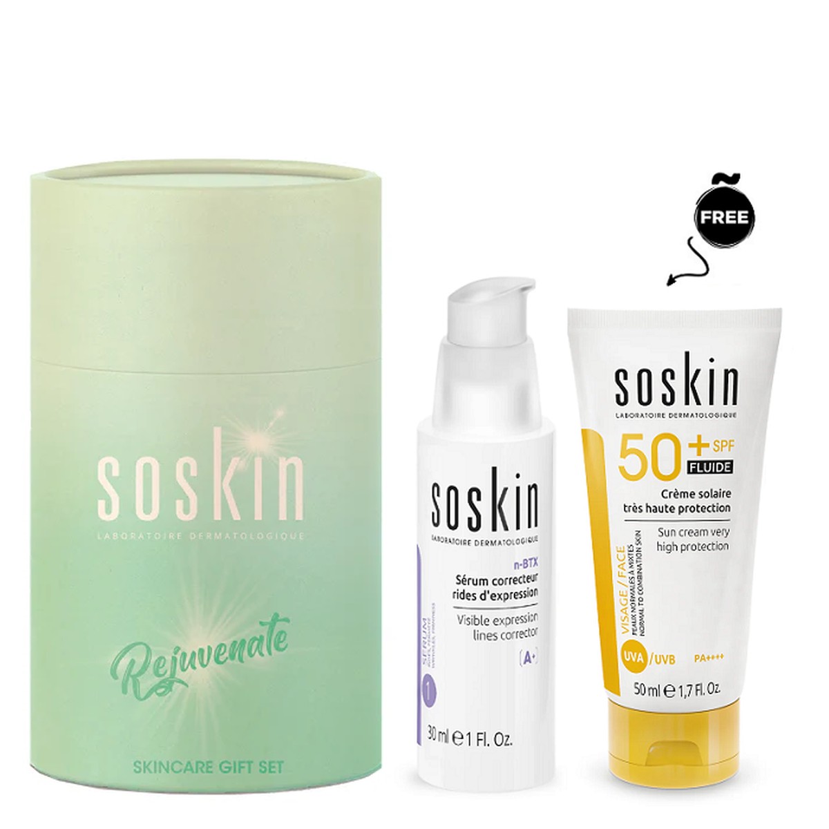 Soskin - Rejuvenate Gift Set ( N-BTX Serum Sun Cream Fluid SPF50 )