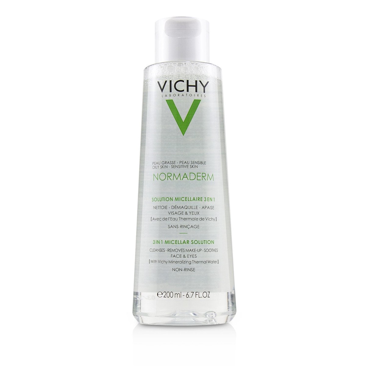 Vichy Normaderm 3 In 1 Micellar Solution – Cleanses Removes Make-Up Soothes Face Eyes ( For Oily Sensitive Skin) 200ml67oz