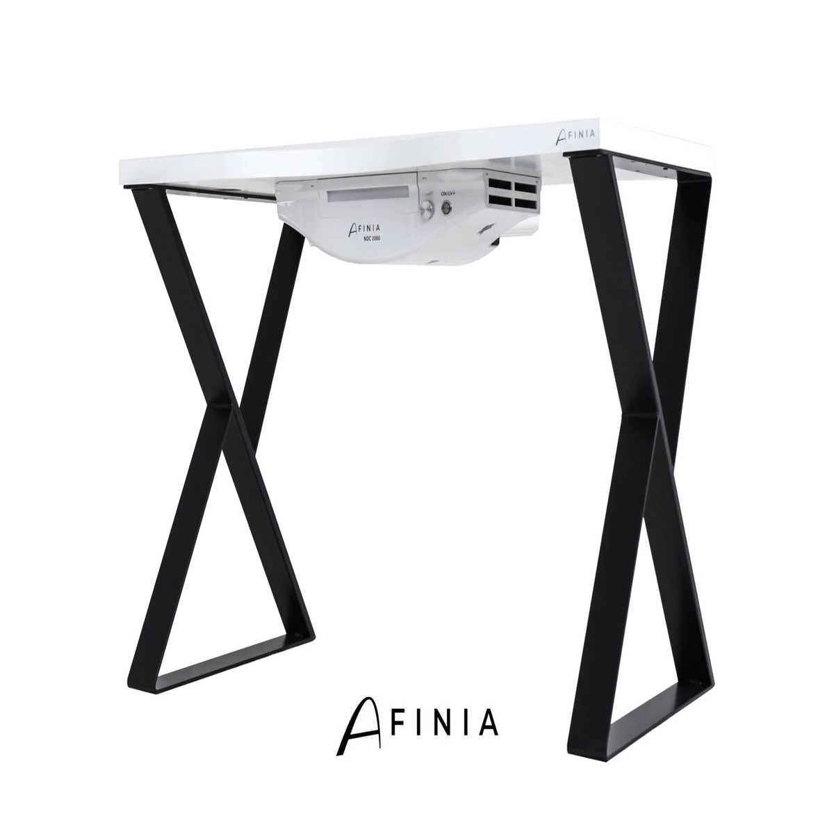 Afinia Manicure table Art Deco X Black with built-in dust collector NDC 2000