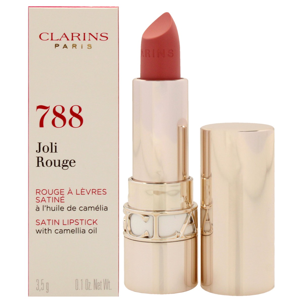 Clarins Joli Rouge Satin Lipstick – 788 Peach Nude by Clarins for Women – 01 oz Lipstick