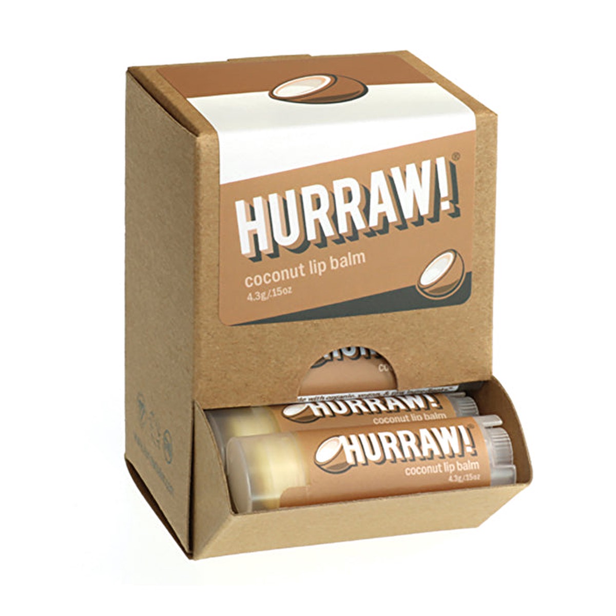 Hurraw Lip Balm Coconut 43g x 24 Display
