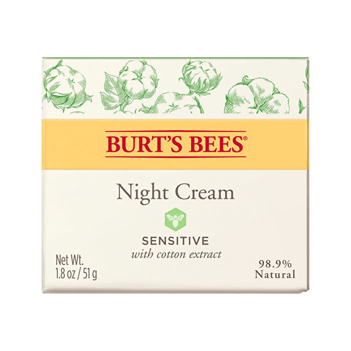 Burts Bees Burts Bees Night Cream Sensitive with Cotton Extract 50g