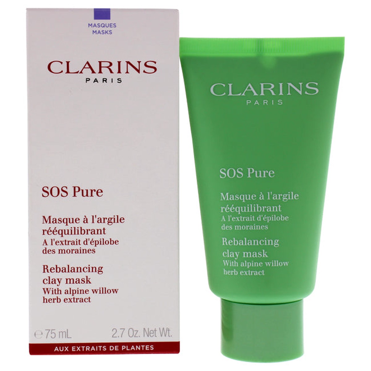 Clarins SOS Pure Rebalancing Clay Mask by Clarins for Women – 23 oz Mask