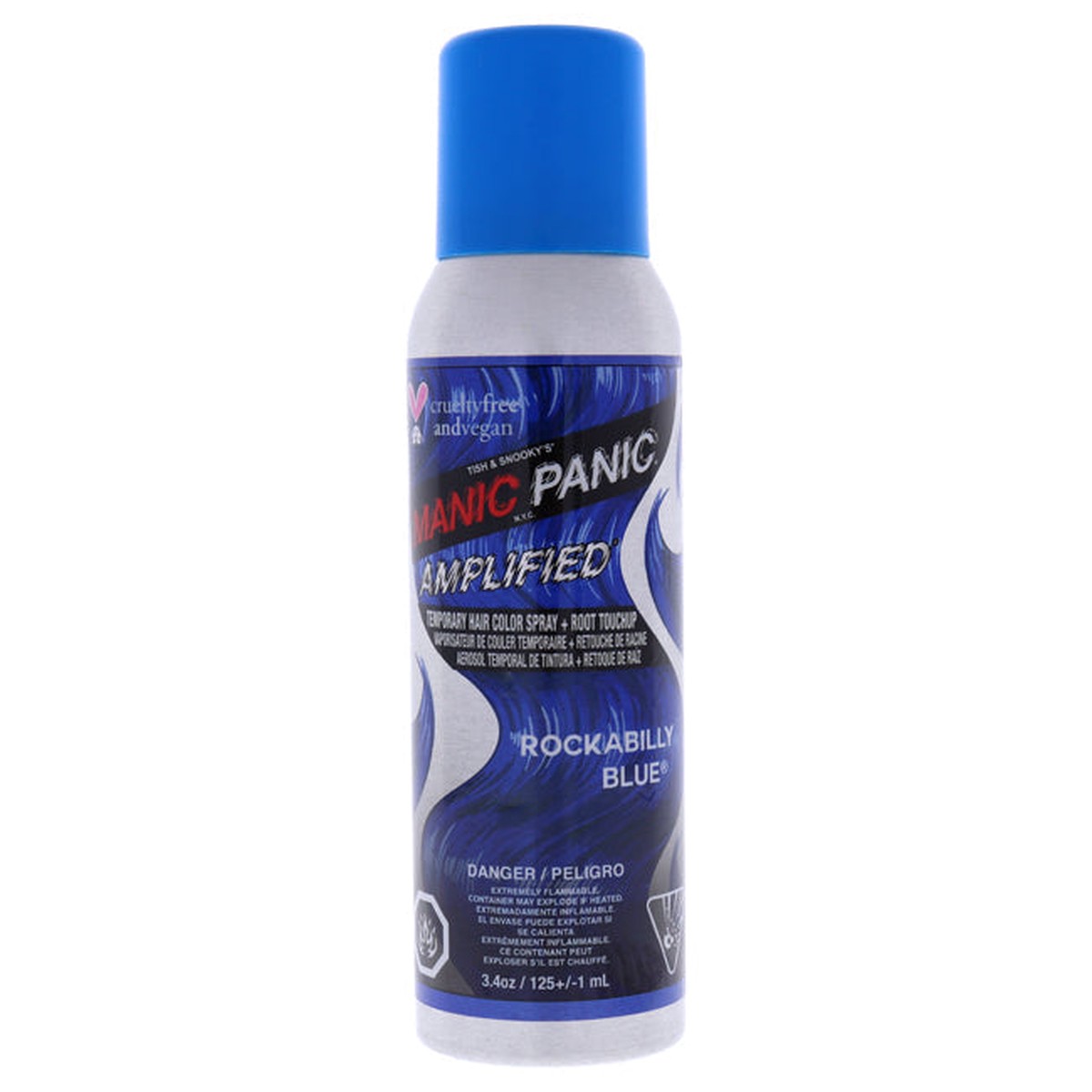 Manic Panic Amplified Temporary Hair Color Spray – Rockabilly Blue by Manic Panic for Unisex – 34 oz Hair Spray