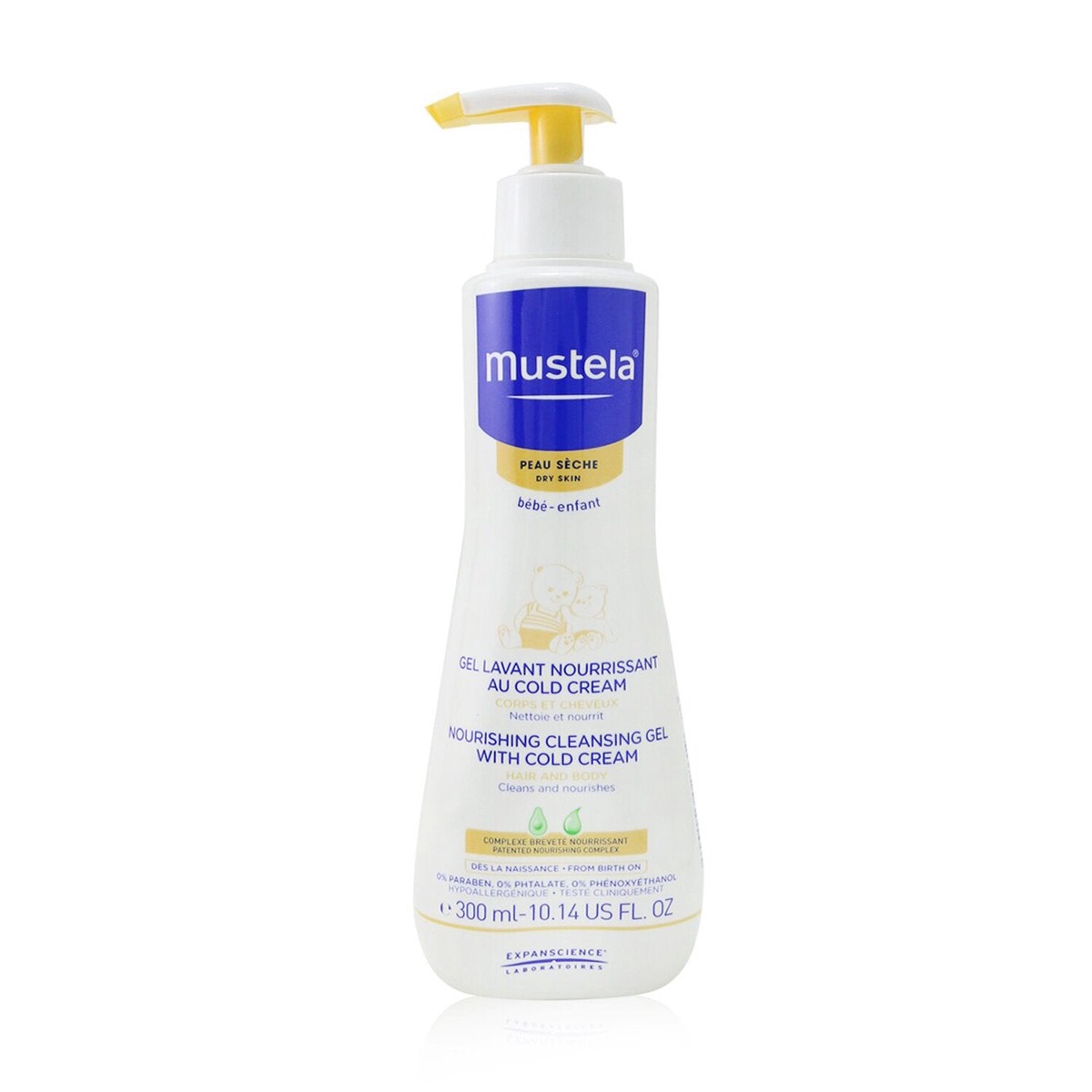 Mustela Nourishing Cleansing Gel with Cold Cream For Hair Body – For Dry Skin (Exp Date 032023) 300ml1014oz