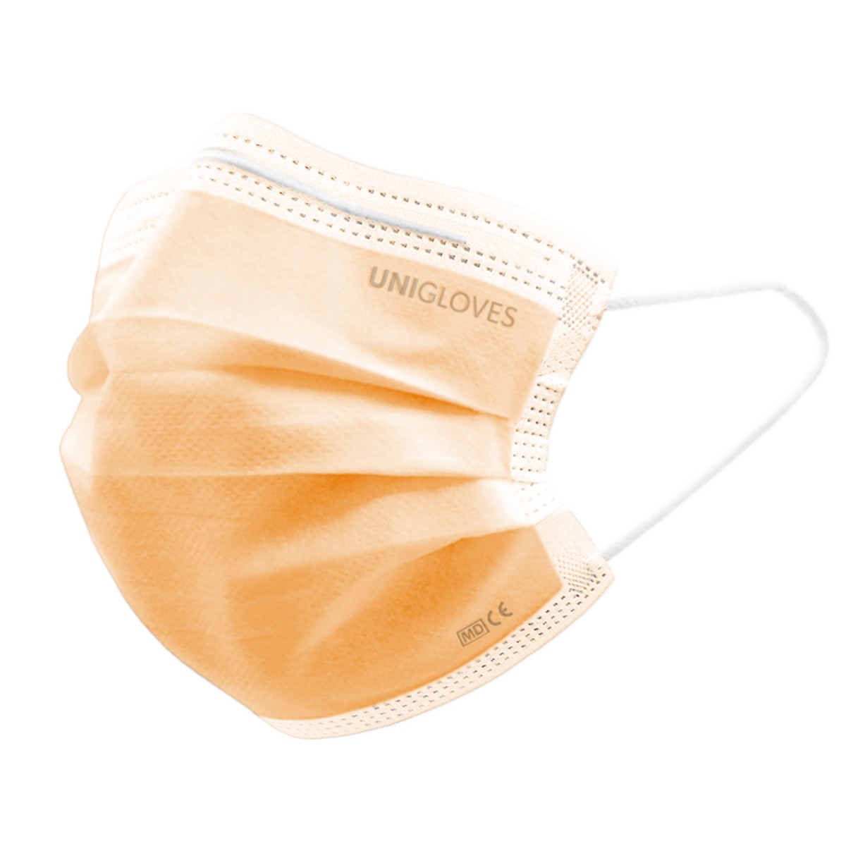 UNIGLOVES Medical face mask with elastic PROFIL PLUS ORANGE 3-layers 50 pcs