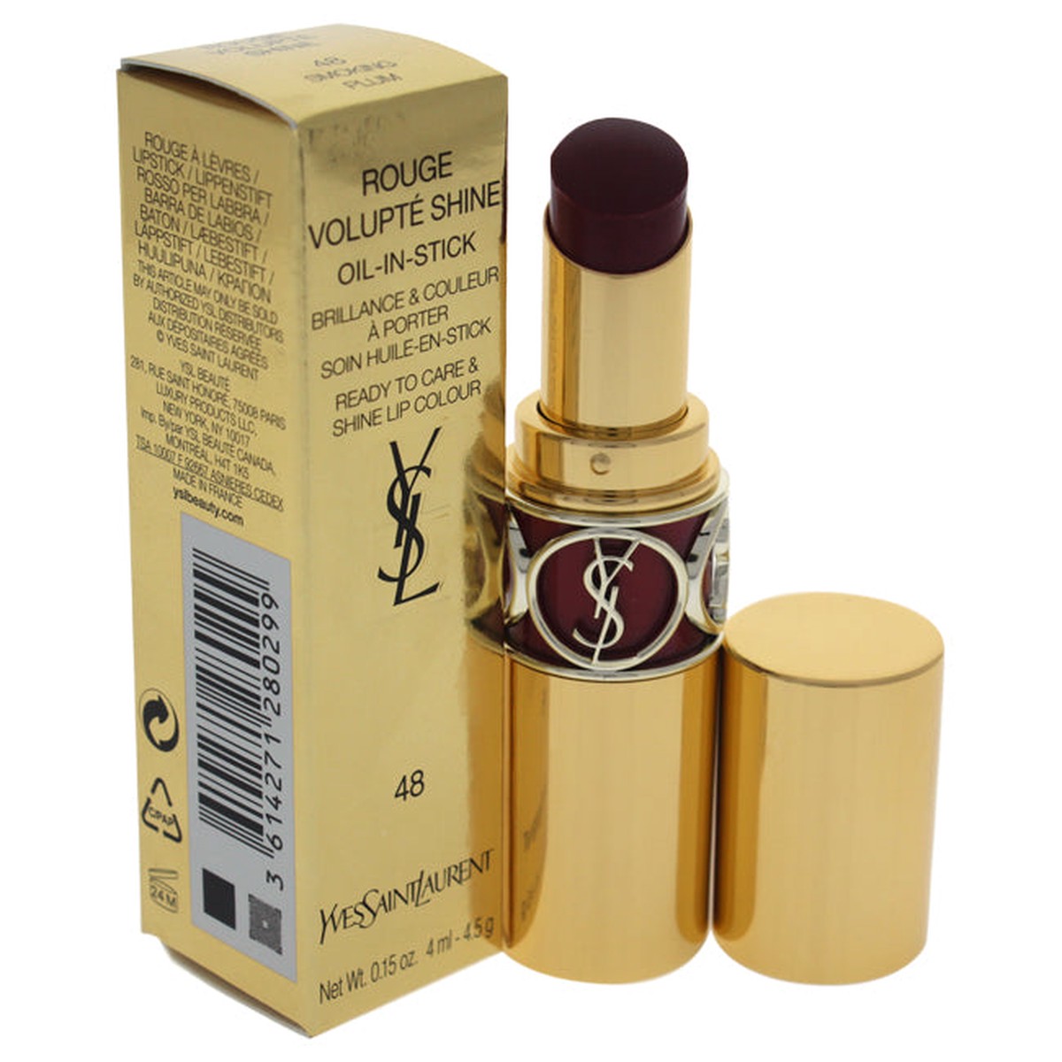 Yves Saint Laurent Rouge Volupte Shine Oil-In-Stick Lipstick - 48 Smoking Plum by Yves Saint Laurent for Women - 011 oz Lipstick
