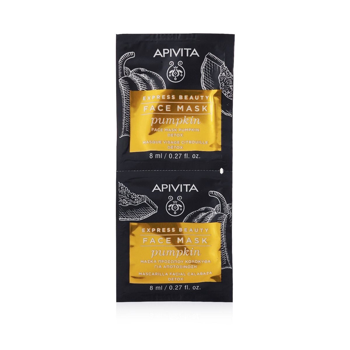 Apivita Express Beauty Face Mask with Pumpkin (Detox) - Unboxed 6x(2x8ml)