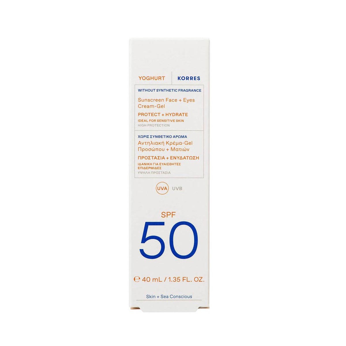 KORRES Yoghurt Unscented Face Eyes Gel-Cream SPF50 40ml