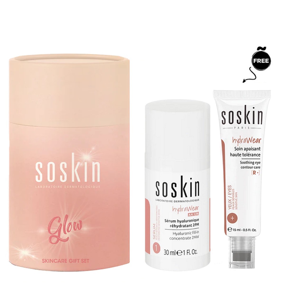 Soskin - Hydra Wear Gift Set ( Hyaluronic Acid Serum Soothing Eye Care )