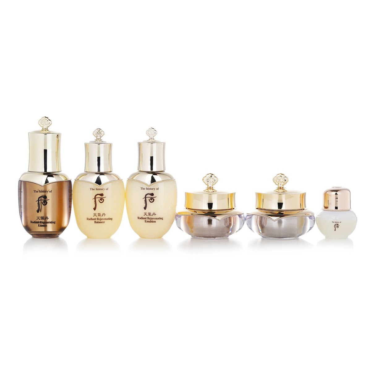 Whoo (The History Of Whoo) Cheongidan Radiant Special Gift Set Balancer 25ml Emulsion 25ml Eye Cream 5ml Essence 8ml Cream 10ml Facial Oil 5ml 6pcs