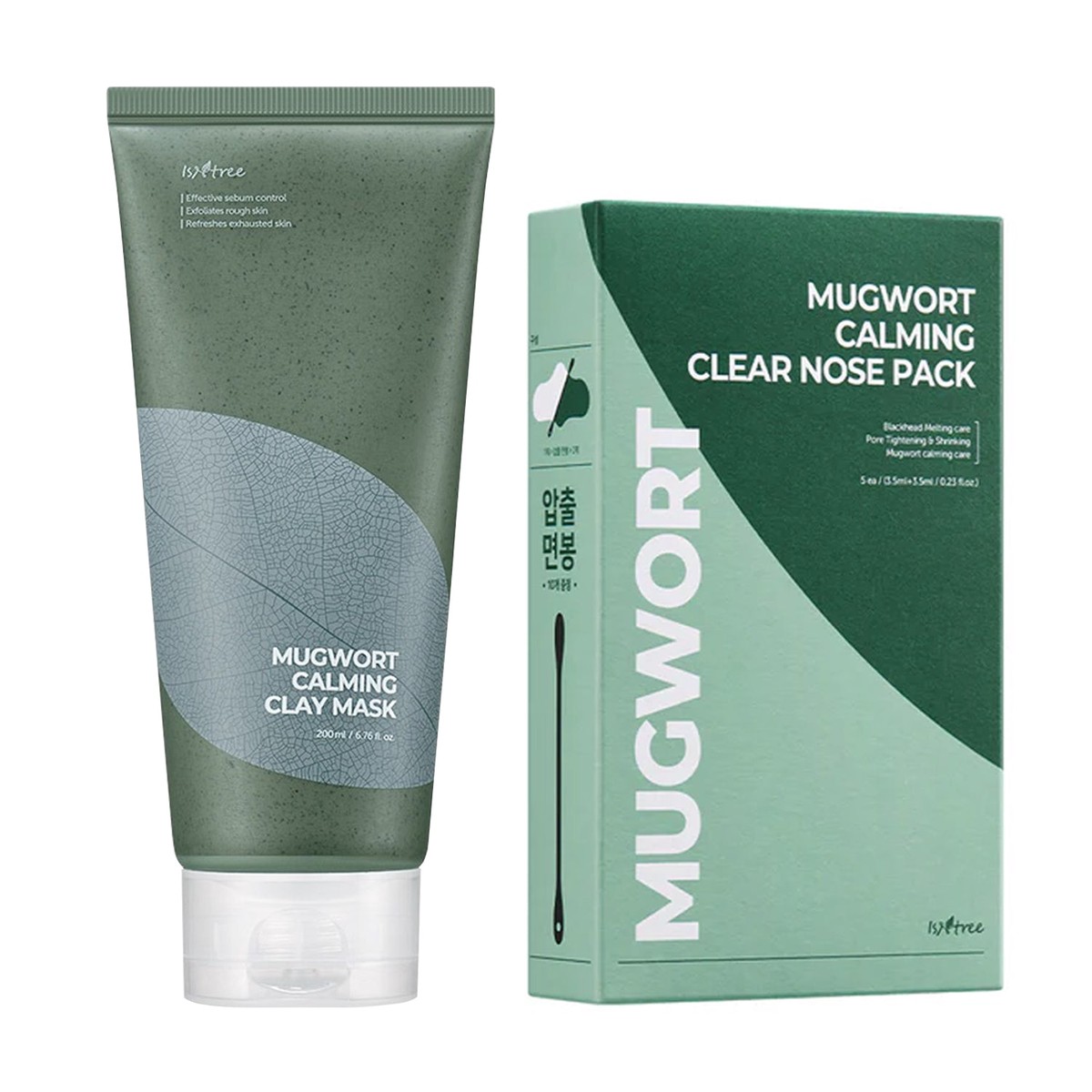 Isntree Mugwort Calming Clear Nose set (Clay mask Nose pack)
