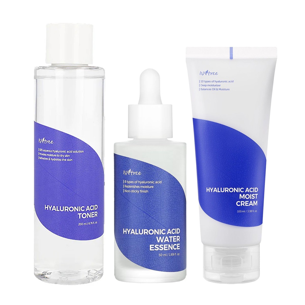 Isntree Hyaluronic Acid Moisture Set (Toner Water Essence Cream)