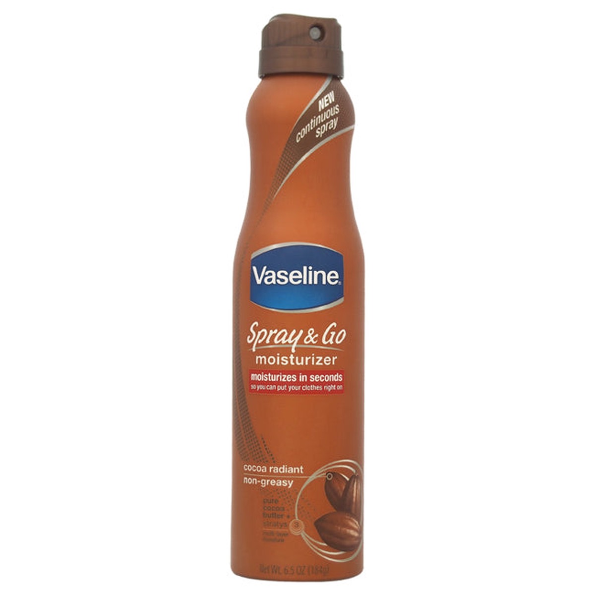 Vaseline Spray Go Moisturizer Cocoa Radiant Non-Greasy by Vaseline for Unisex - 65 oz Moisturizer