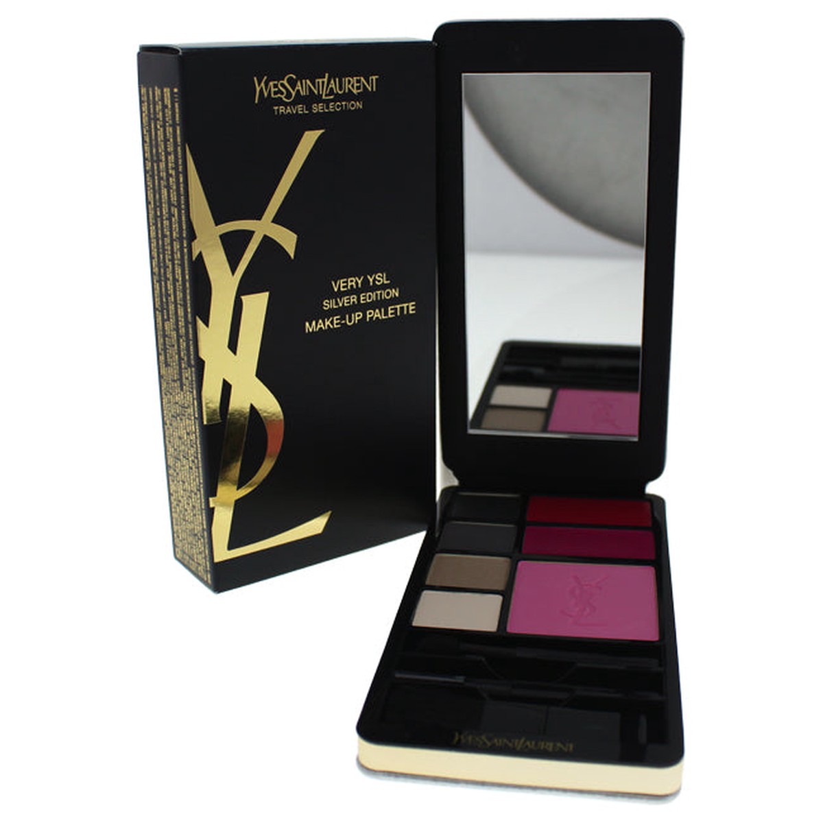 Yves Saint Laurent Very YSL Silver Edition Make-Up Palette by Yves Saint Laurent for Women - 1 Pc Palette 2 x 04oz Powder Eye Shadows - Gris Metallique Gris Mat 2 x 003oz Beige Nacre Beige 2 x