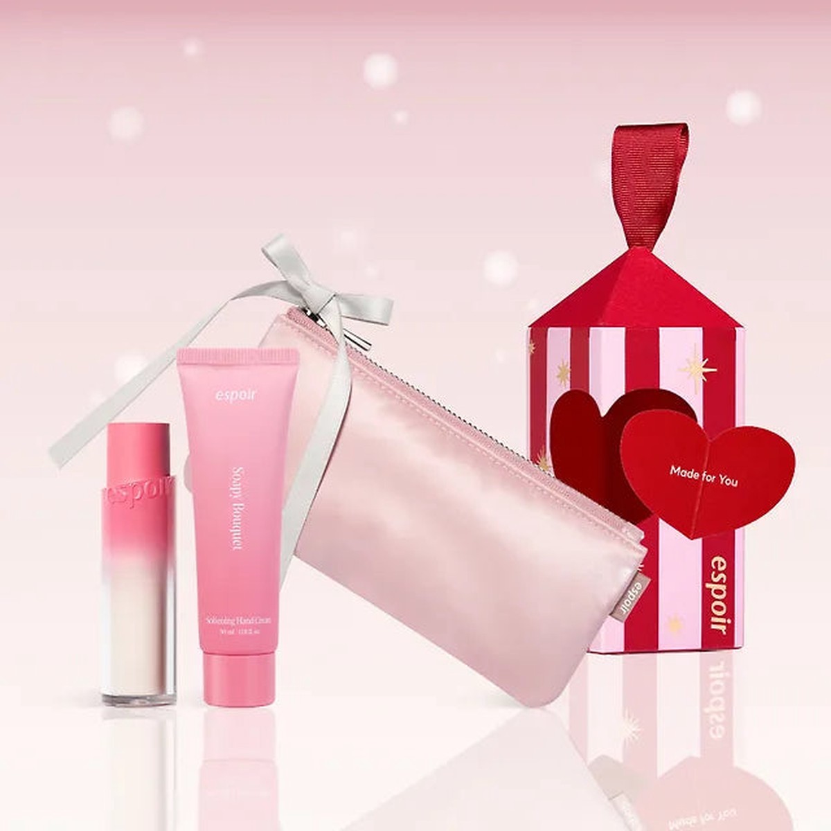 Gift Packaging espoir Nowear Balming Glow Lipstick 3g Gift Pouch Hand Cream